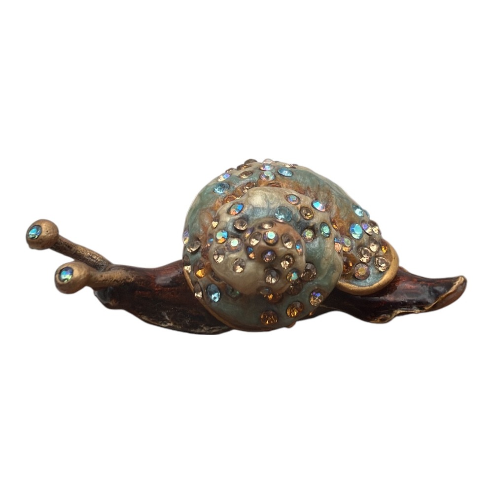 Jay Strongwater Adelle Snail Oceana Trinket Box Org. Box & Pamphlet